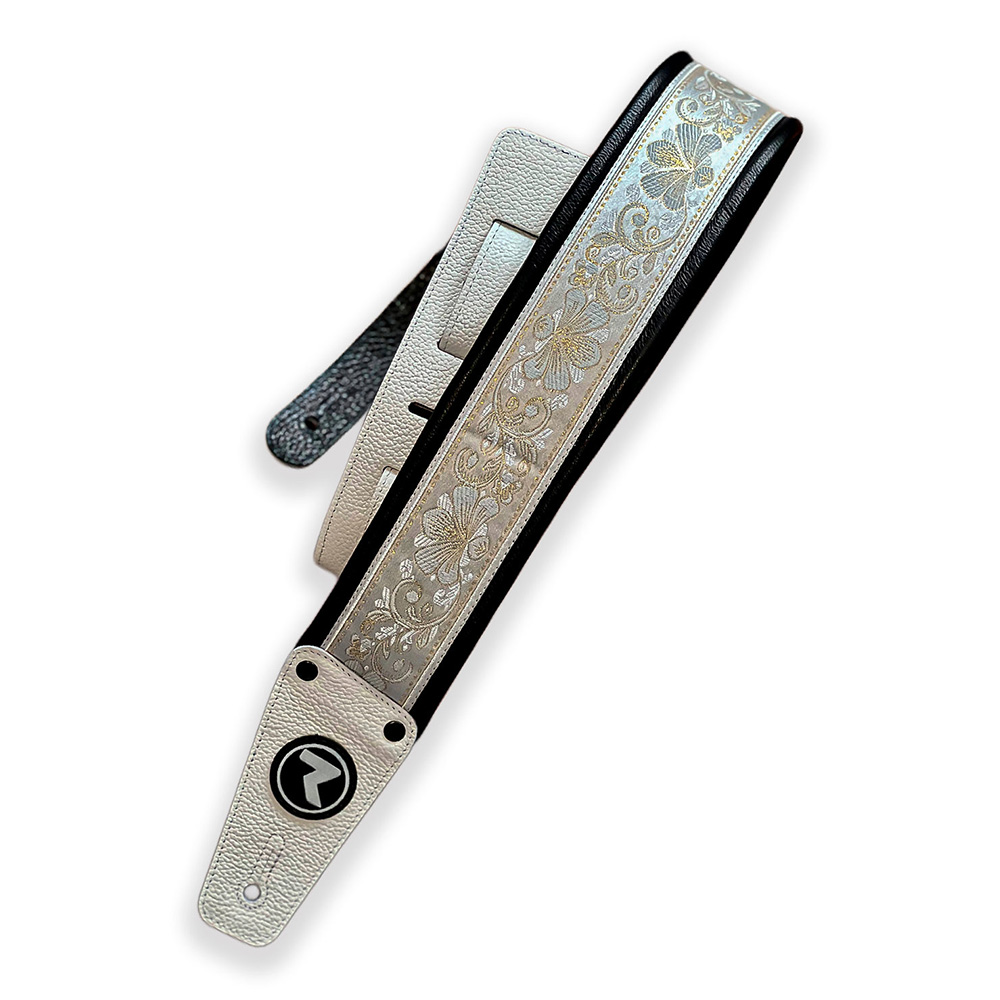 RAVEN STRAPS <br>Voodoo 3" Silver Flower/White