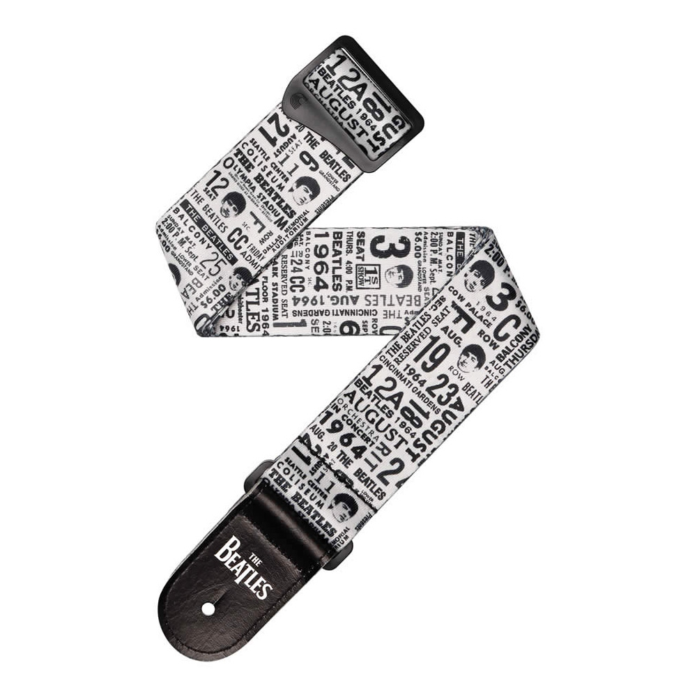 D'Addario <br>The Beatles Strap - 1964 Tour, Ticket Stubs Black and White [50BTL13]