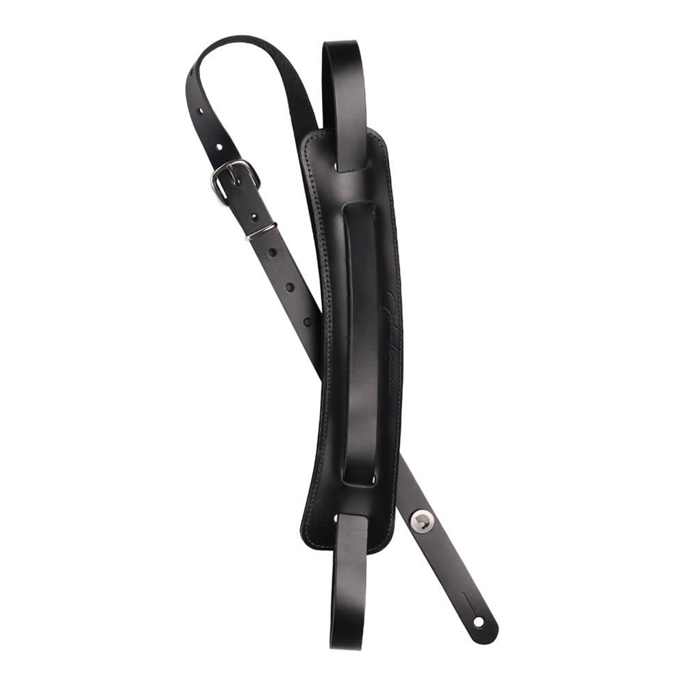 D'Addario <br>John Lennon Guitar Strap - Black Leather with Shoulder Pad [19JL00]