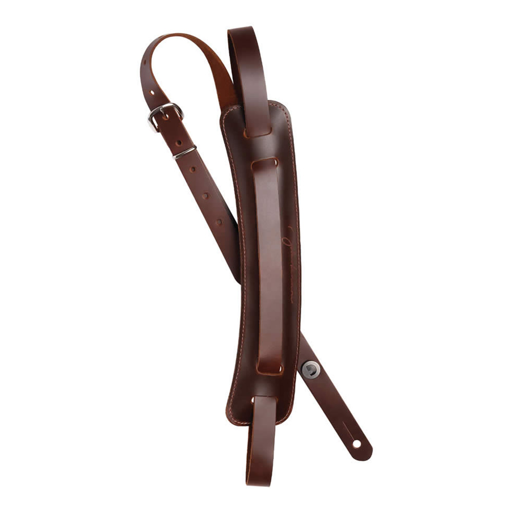 D'Addario <br>John Lennon Guitar Strap - Brown Leather with Shoulder Pad [19JL01]