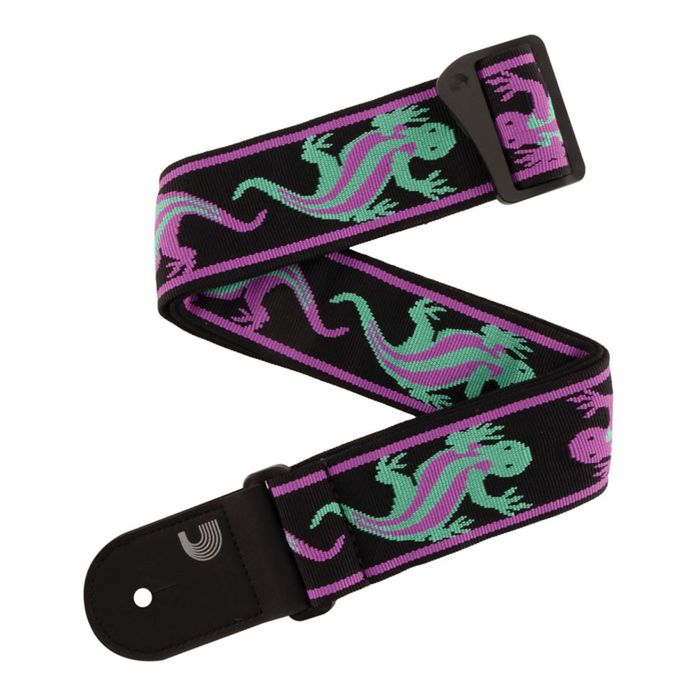 D'Addario <br>Vintage Planet Waves Lizards Strap, Green / Purple Lizards [50PW01]