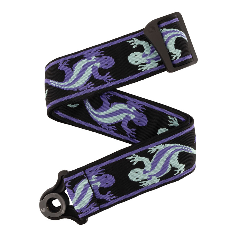 D'Addario <br>Auto Lock Vintage Planet Waves Lizards Strap, Teal Lizards [50BALPW02]