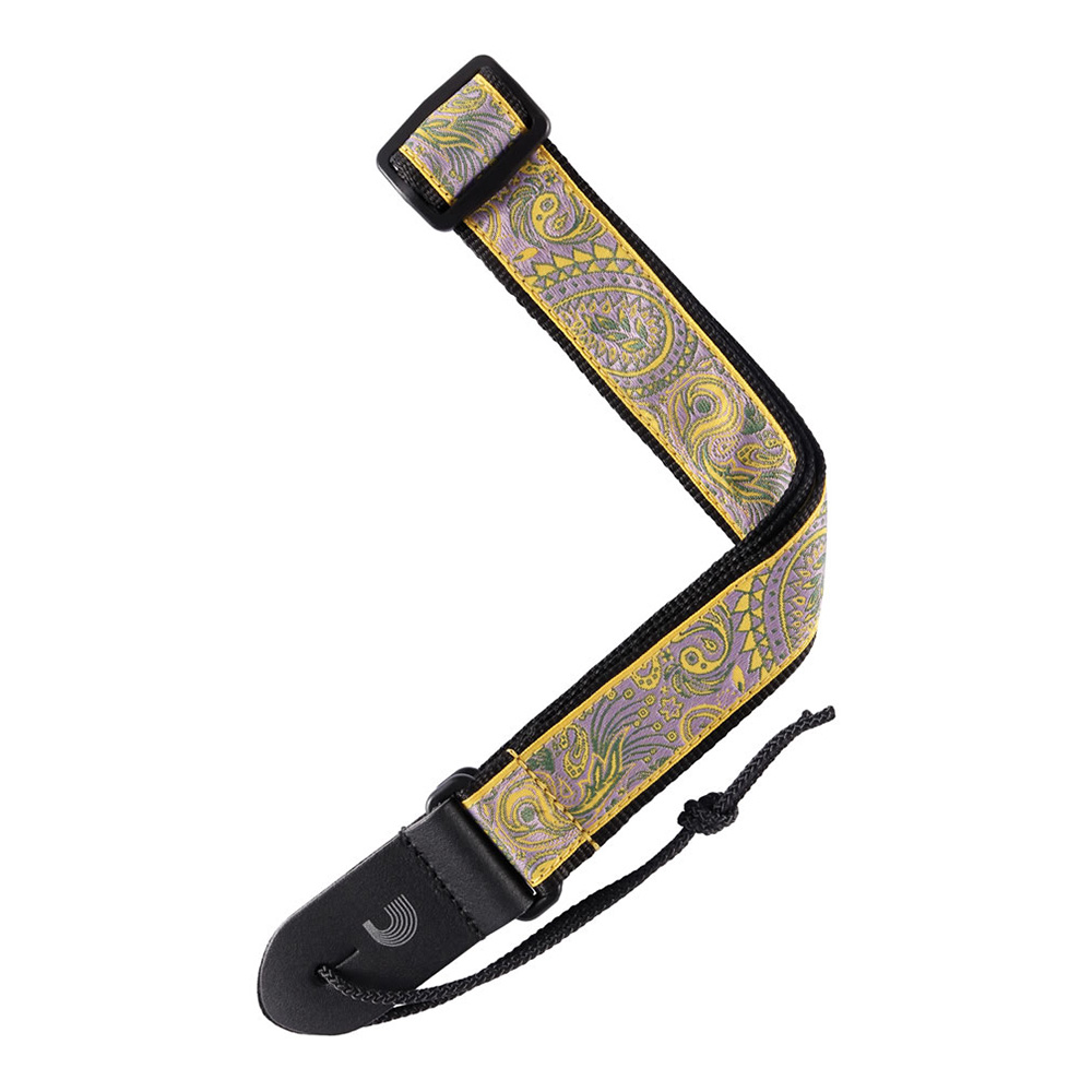 D'Addario <br>Jacquard Ukulele Strap, Paisley, Yellow/Purple [15UKE04]