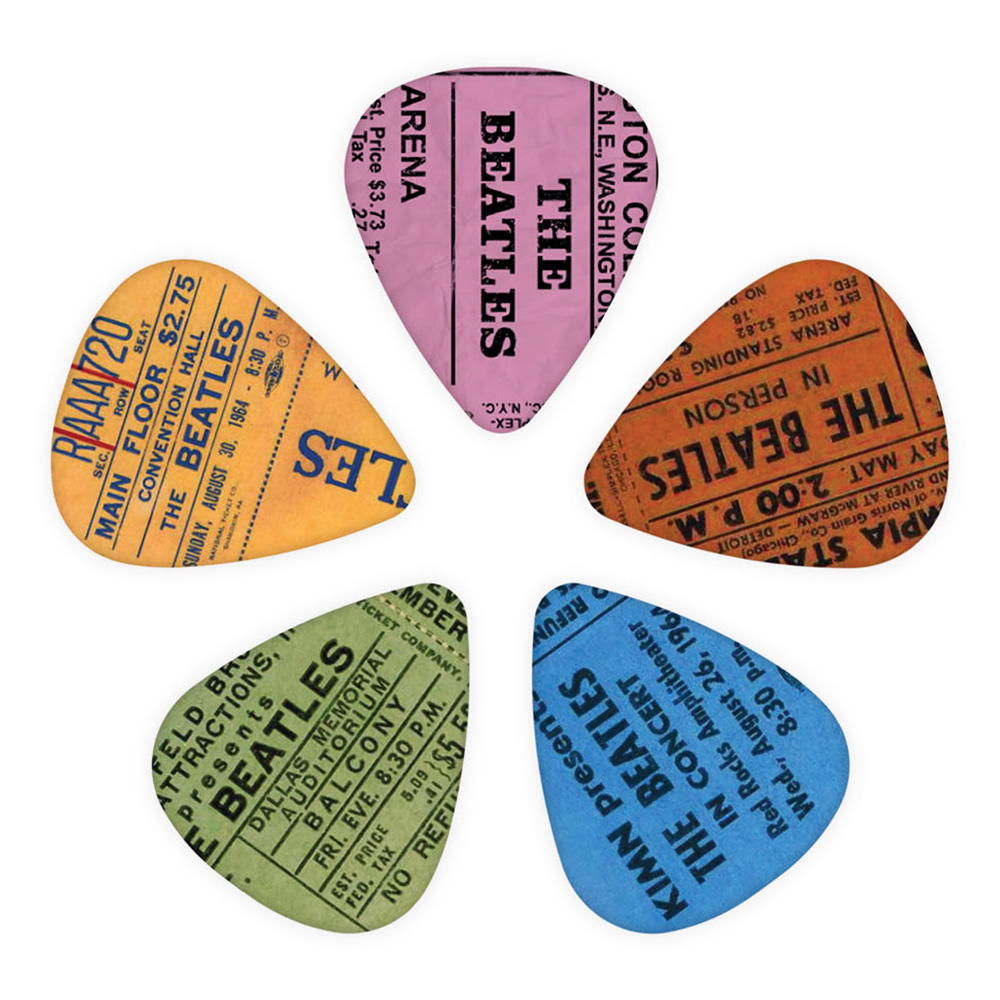 D'Addario <br>The Beatles 1964 Tour Ticket Stub Guitar Picks / Medium Gauge (.70mm), 10-Pack [1CWH4-10B11]
