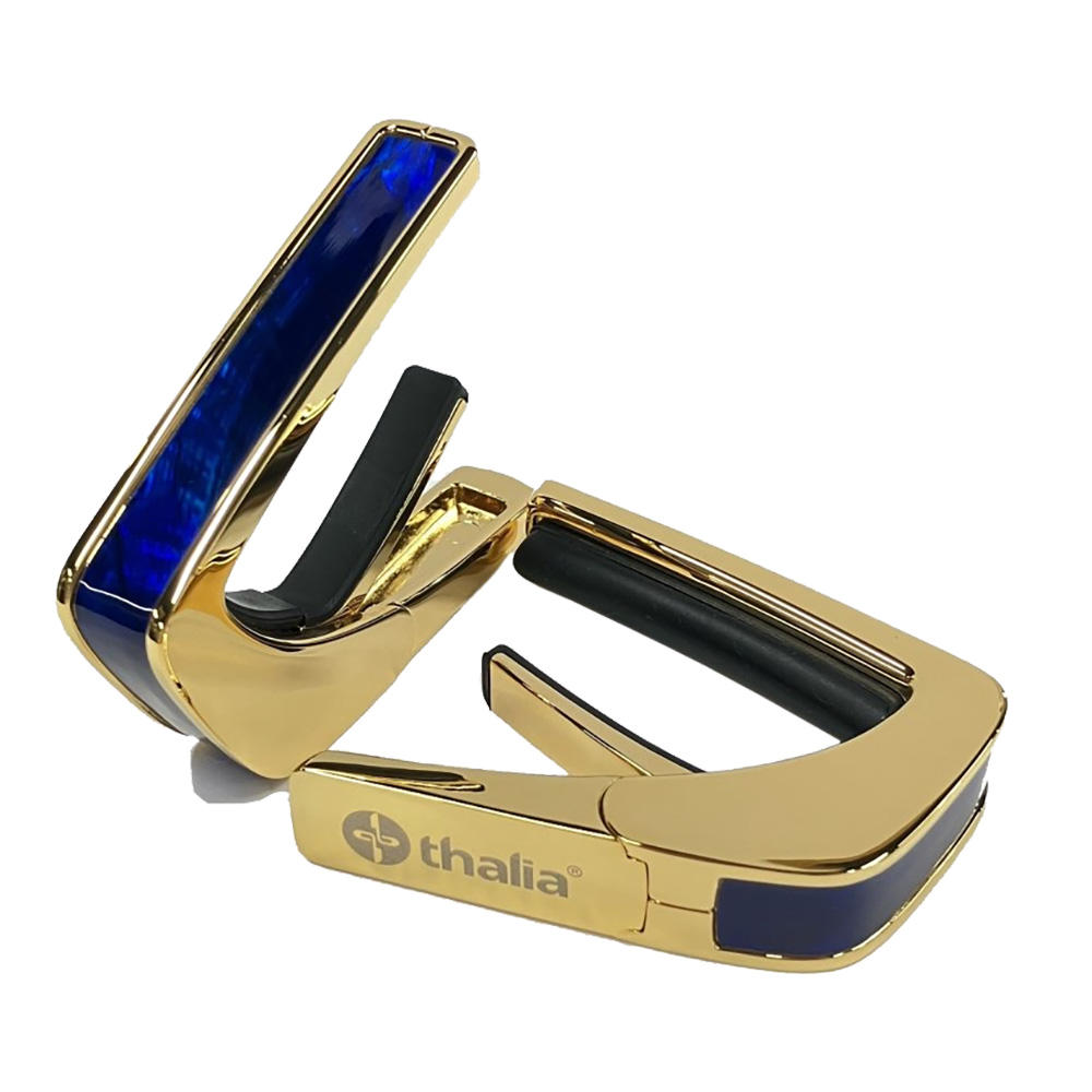 Thalia Capo <br>Exotic Shell / Electric Blue Angel Wing / 24K Gold