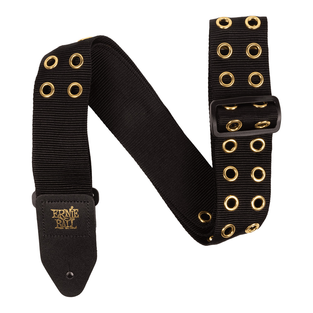 ERNIE BALL <br>#5398 Premium Guitar Strap/Bass Strap - Hole Lotta Metal Gold