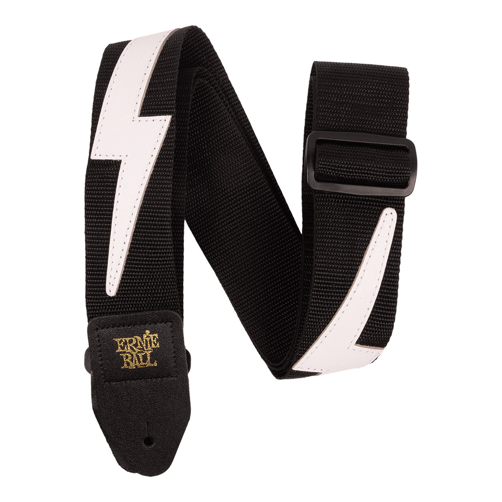 ERNIE BALL <br>#5399 Premium Guitar Strap/Bass Strap - White Lightning
