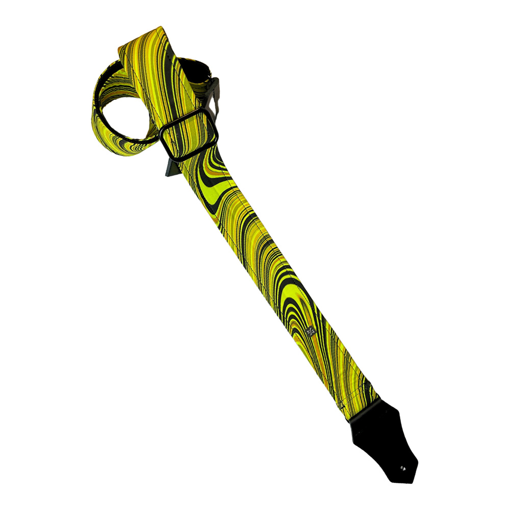 Get'm Get'm <br>Good Vibes 2" Guitar Strap / Groovy Neon Yellow [00111638]