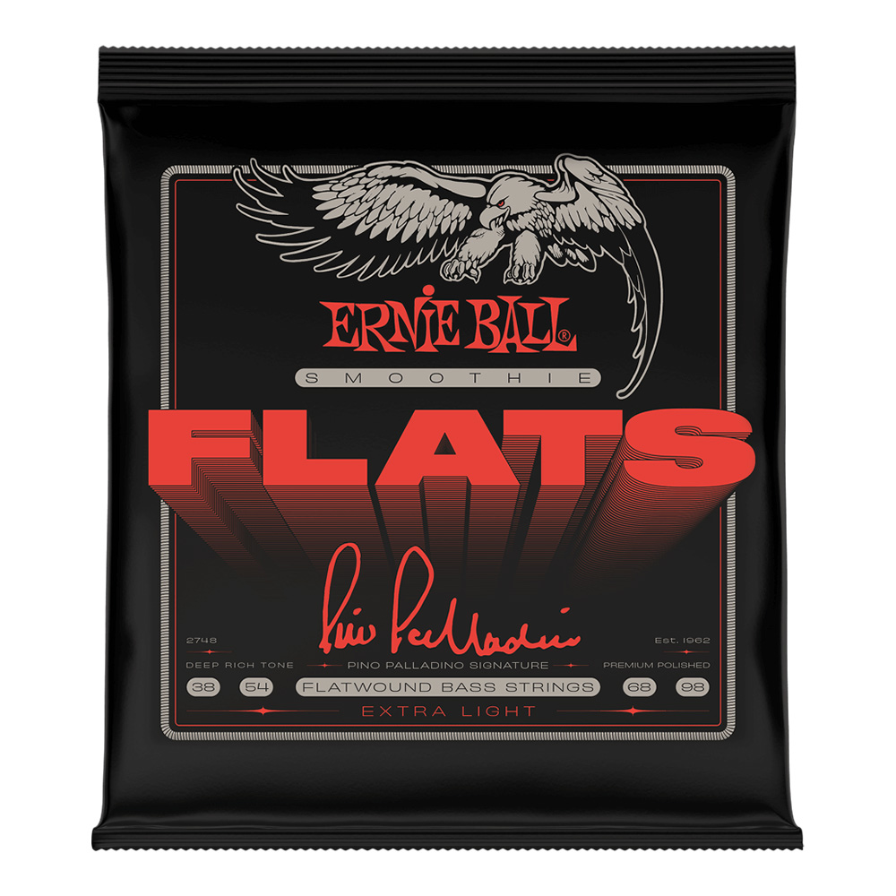 ERNIE BALL <br>#2748 Pino Palladino Smoothie Flats Electric Bass Strings Extra Light 38-98