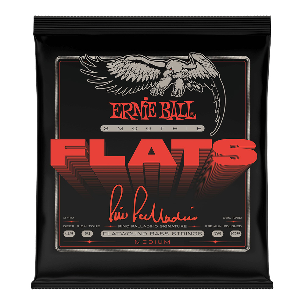 ERNIE BALL <br>#2749 Pino Palladino Smoothie Flats Electric Bass Strings Medium 43-108