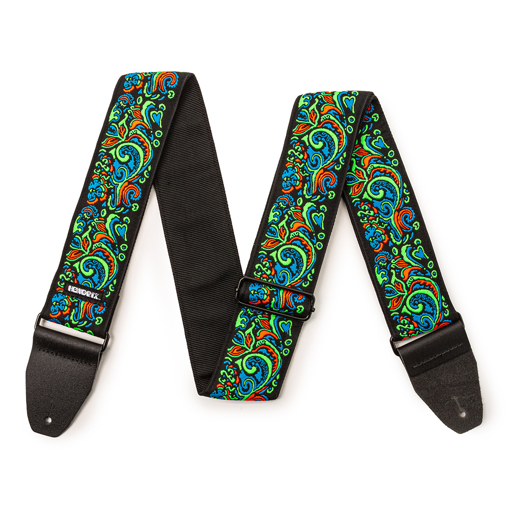 Jim Dunlop <br>JIMI HENDRIX BLACKLIGHT LOVE DROPS BLUE STRAP [JH27]