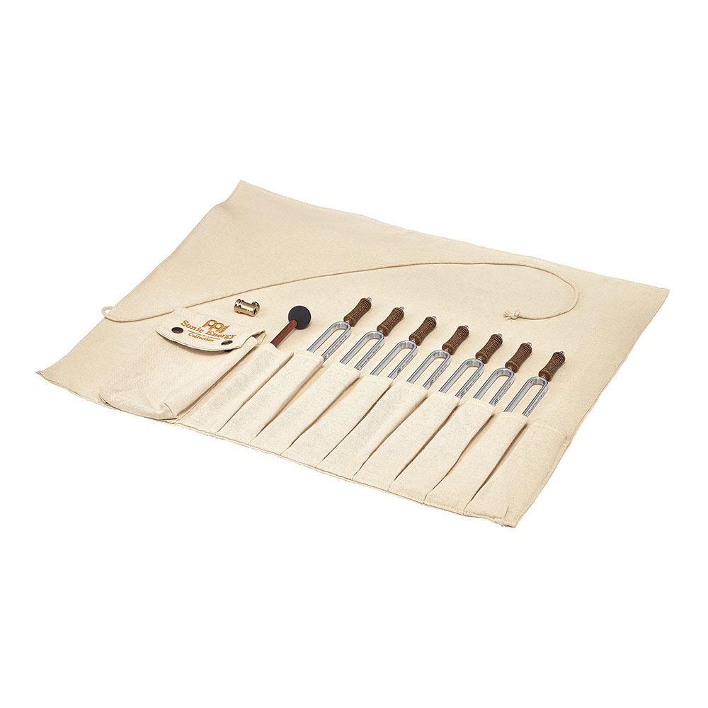 MEINL Sonic Energy <br>Tuning Fork Chakra Set, incl. Rollup Bag & Tuning Fork Vibration Foot [TF-SET-CHA-R]