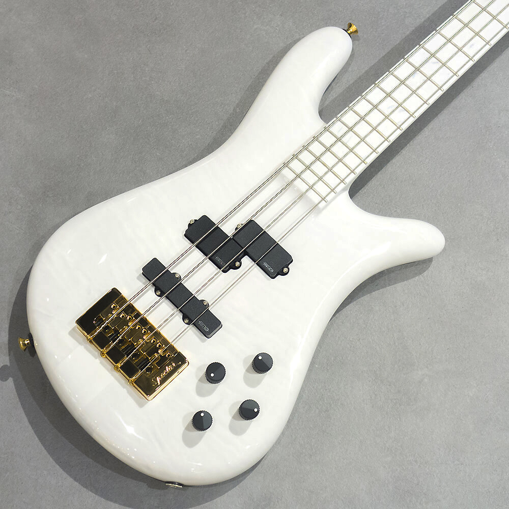 Spector <br>USA Custom Shop NS-2 QM/SA M/BIM EMG PJ AL White High Gloss