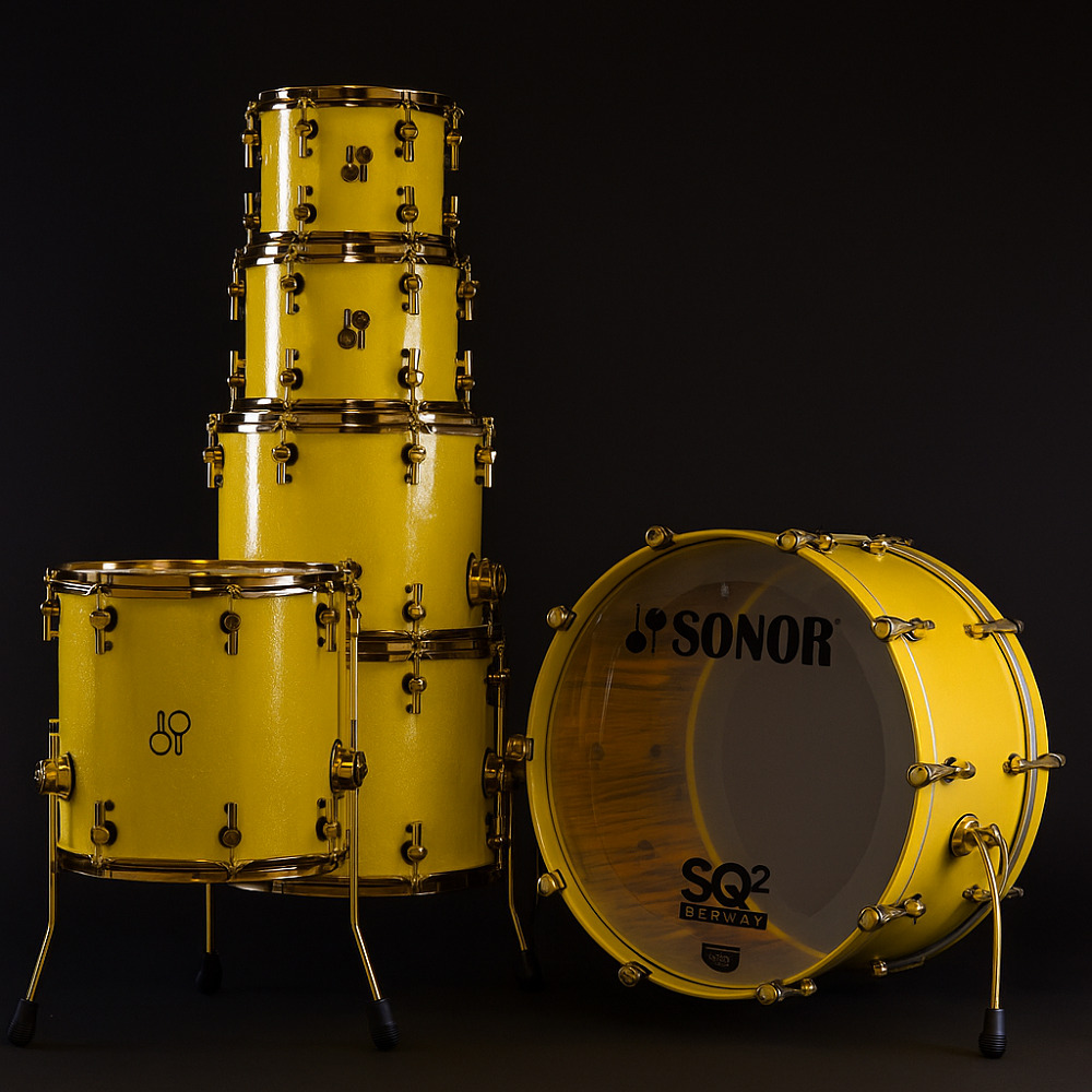 SONOR <br>SQ2 Series Custom Order Drum Set "Yellow Sparkle Maple"