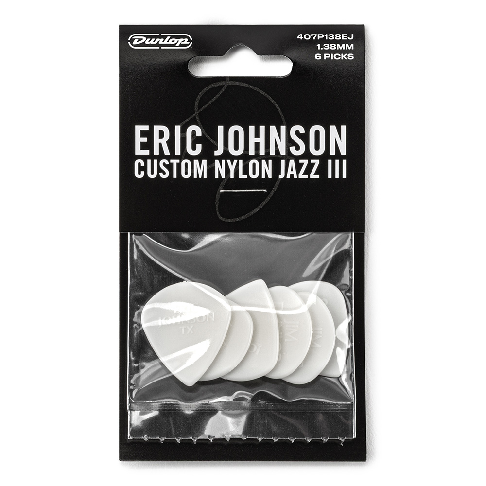 Jim Dunlop <br>407P138EJ Eric Johnson Custom Nylon Jazz III Pick 1.38mm Players Pack