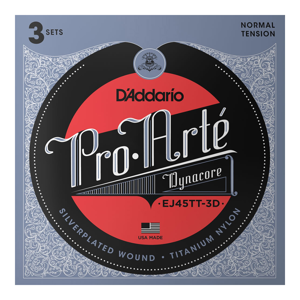 D'Addario <br>EJ45TT-3D [Pro-Arte Dynacore, Titanium, Normal Tension][3set]