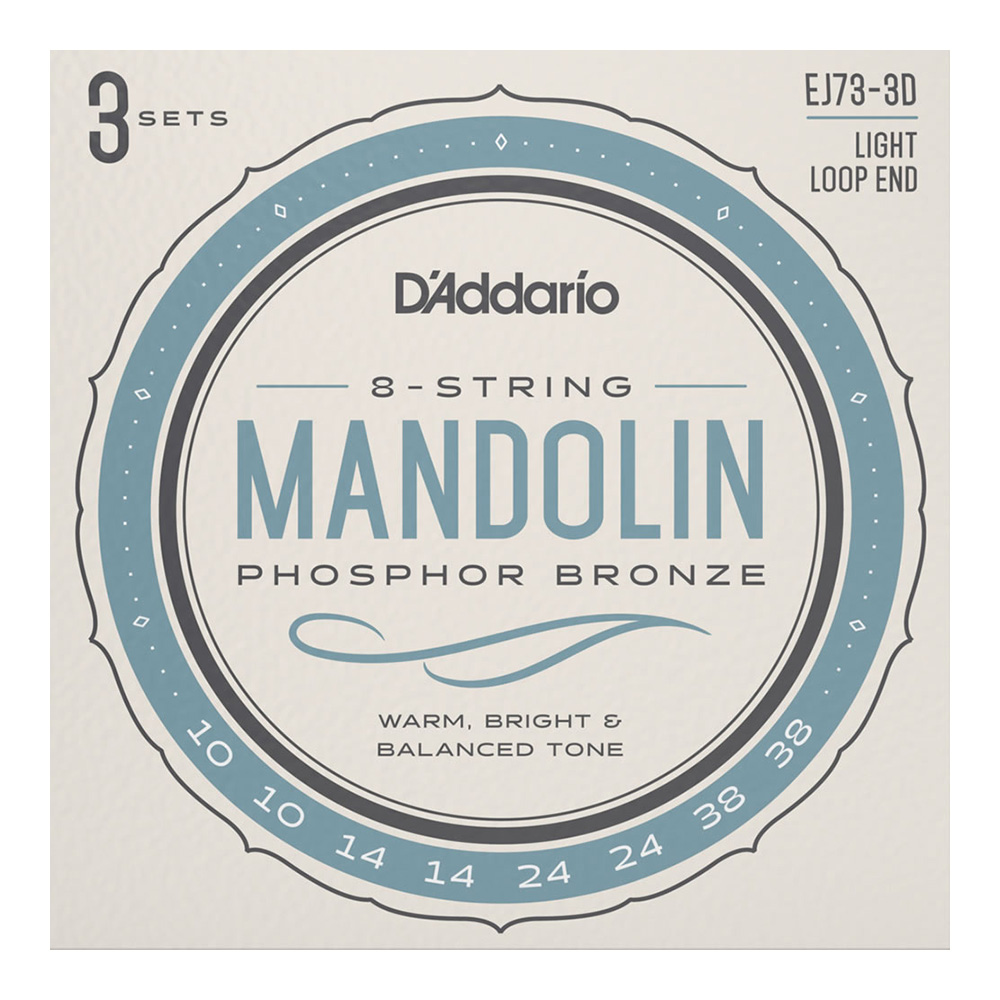 D'Addario <br>EJ73-3D [Mandolin Phosphor Bronze, Light 10-38][3set]