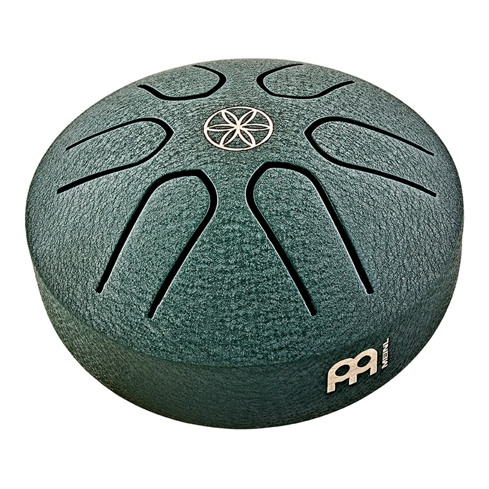 MEINL Sonic Energy <br>3" Pocket Steel Tongue Drum, A Major, 6 notes, 440 Hz, Dark Green, Germ of Life [PSTD4DGGOL]