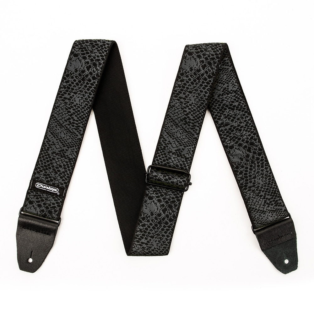 Jim Dunlop <br>JACQUARD BLACK SERPENTINE STRAP [D67-32]