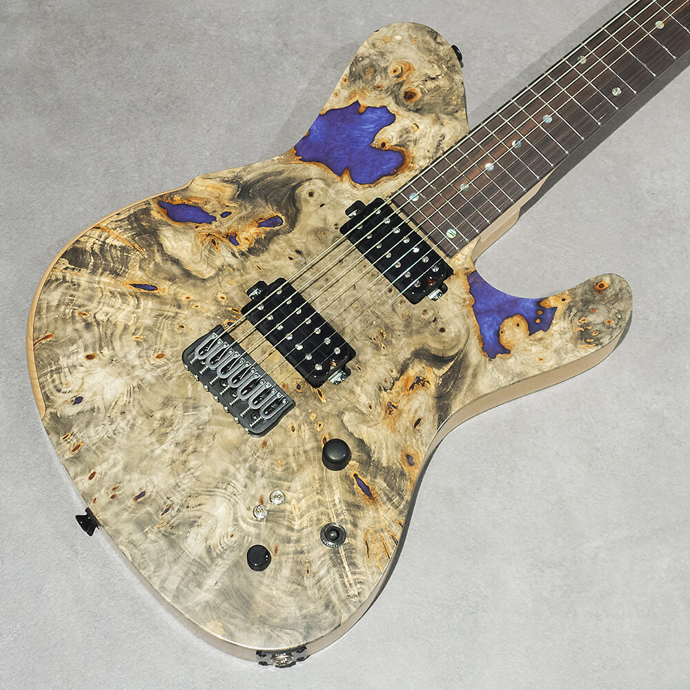 dragonfly <br>BORDER 7st Custom 666 Buckeye Burl/Ash Blue Resin