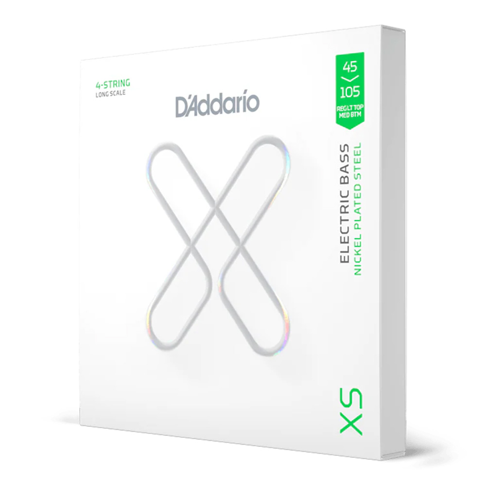 D'Addario <br>XSB45105 [XS Nickel Bass, Regular Light Top Medium Bottom, Long Scale 45-105]