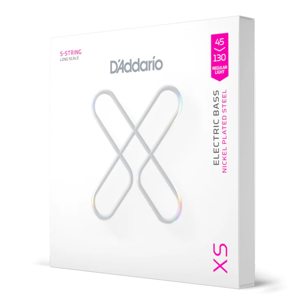 D'Addario <br>XSB45130 [XS Nickel Bass, Regular Light, Long Scale, 5-String 45-130]