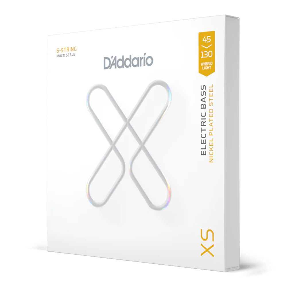 D'Addario <br>XSB45130MS [XS Nickel Bass, Hybrid Light, Multiscale, 5-String 45-130]